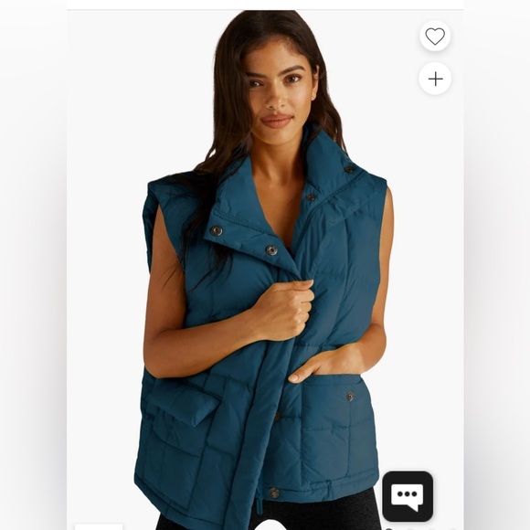 Blue teal Beyond Yoga puffer vest size S NWT - Picture 2 of 5